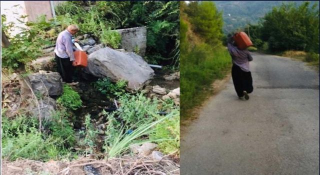 Süleymanlar köyünde su isyanı iki aydır suyu akmayan vatandaşlar Çeşme kuyruğuna giriyor