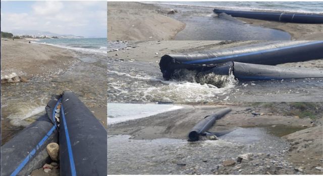 Türkler arıtmasından gelen su borular parçalandığı için denize akıyor