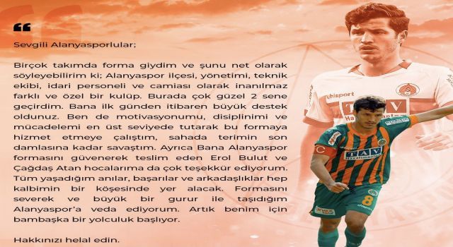 Alanyaspor’dan ayrılan Salih uçan Alanyaspor’ yönetimi ve taraftardan haklarını helal etmelerini istedi