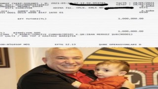 Başkan Şahin söz verdiği bir milyon TL’yi Ahmet bebeğin hesabına yatırdı