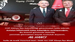 ALİ HANCI MİLLETVEKİLİ ADAY ADAYLIĞINI YARIN AÇIKLIYOR